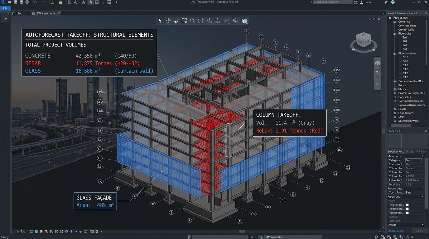 Automated quantity takeoff from BIM model