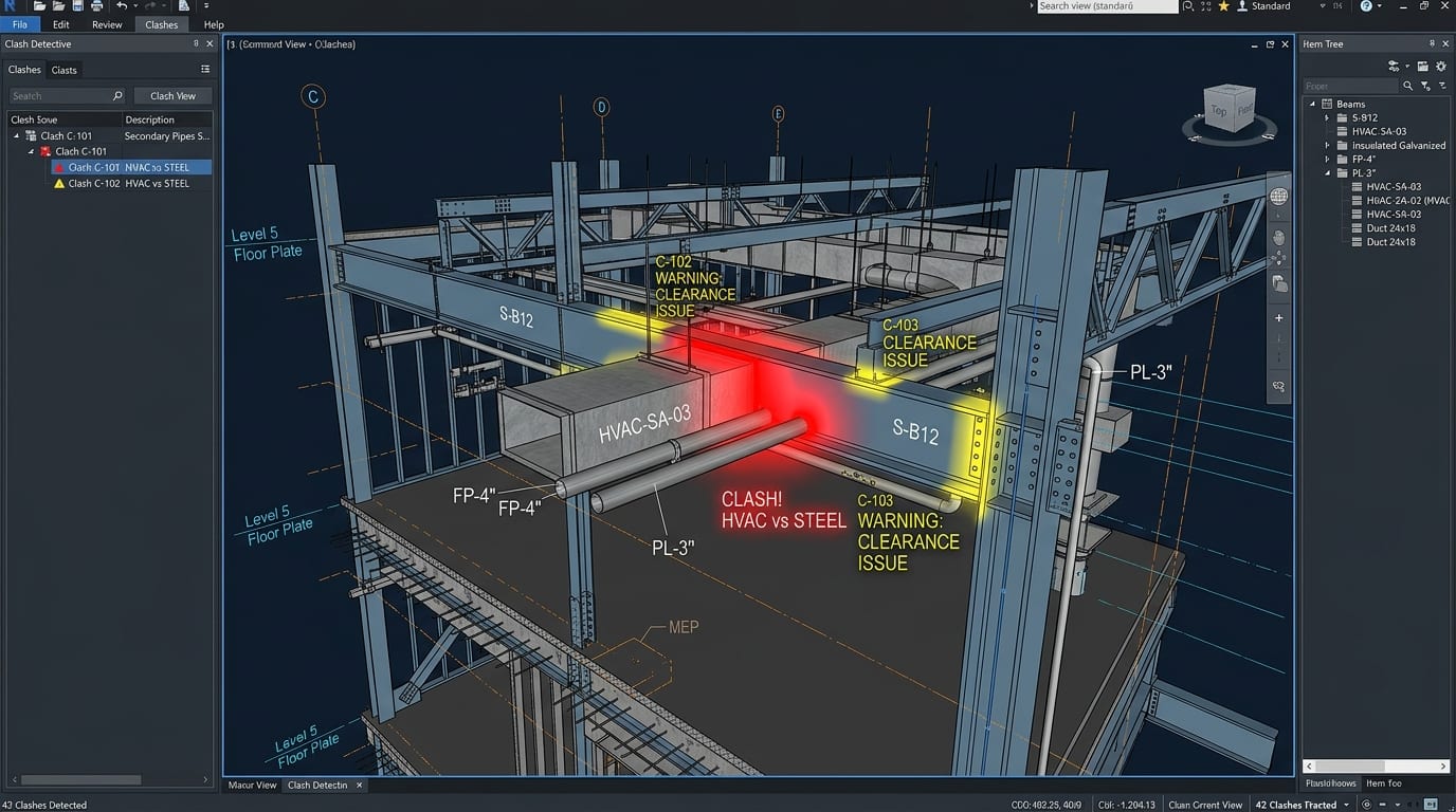 BIM clash detection visualization